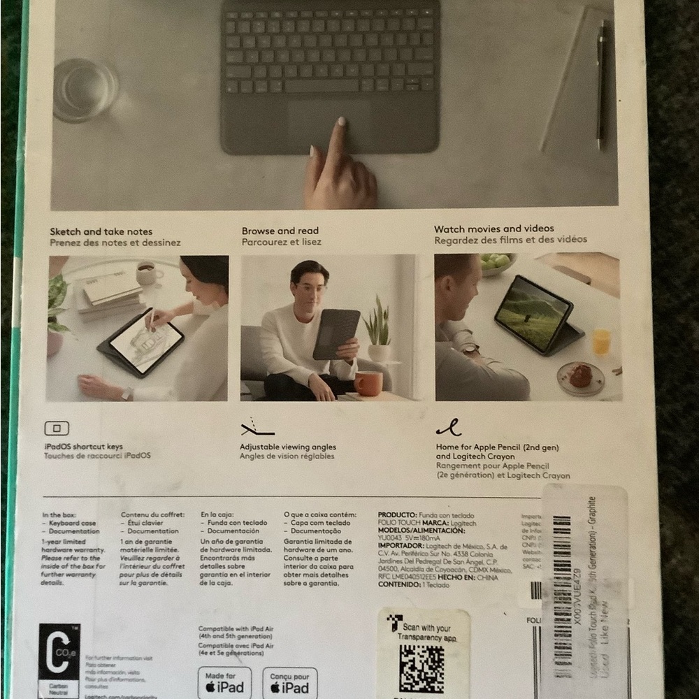 Logitech Folio Touch Keyboard Case - Gray - Picture 2 of 5